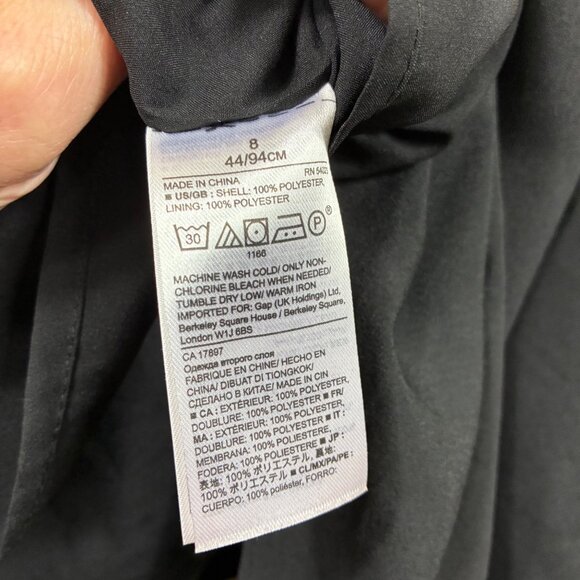 Banana Republic Black Pleated Spaghetti Strap Dress 8 Cocktail Garden Party - Picture 9 of 10